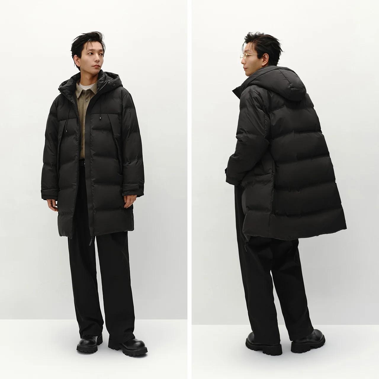 Semir doudoune hommes longue à capuche ample Simple polyvalent 2025 hiver homme vêtements vêtements 