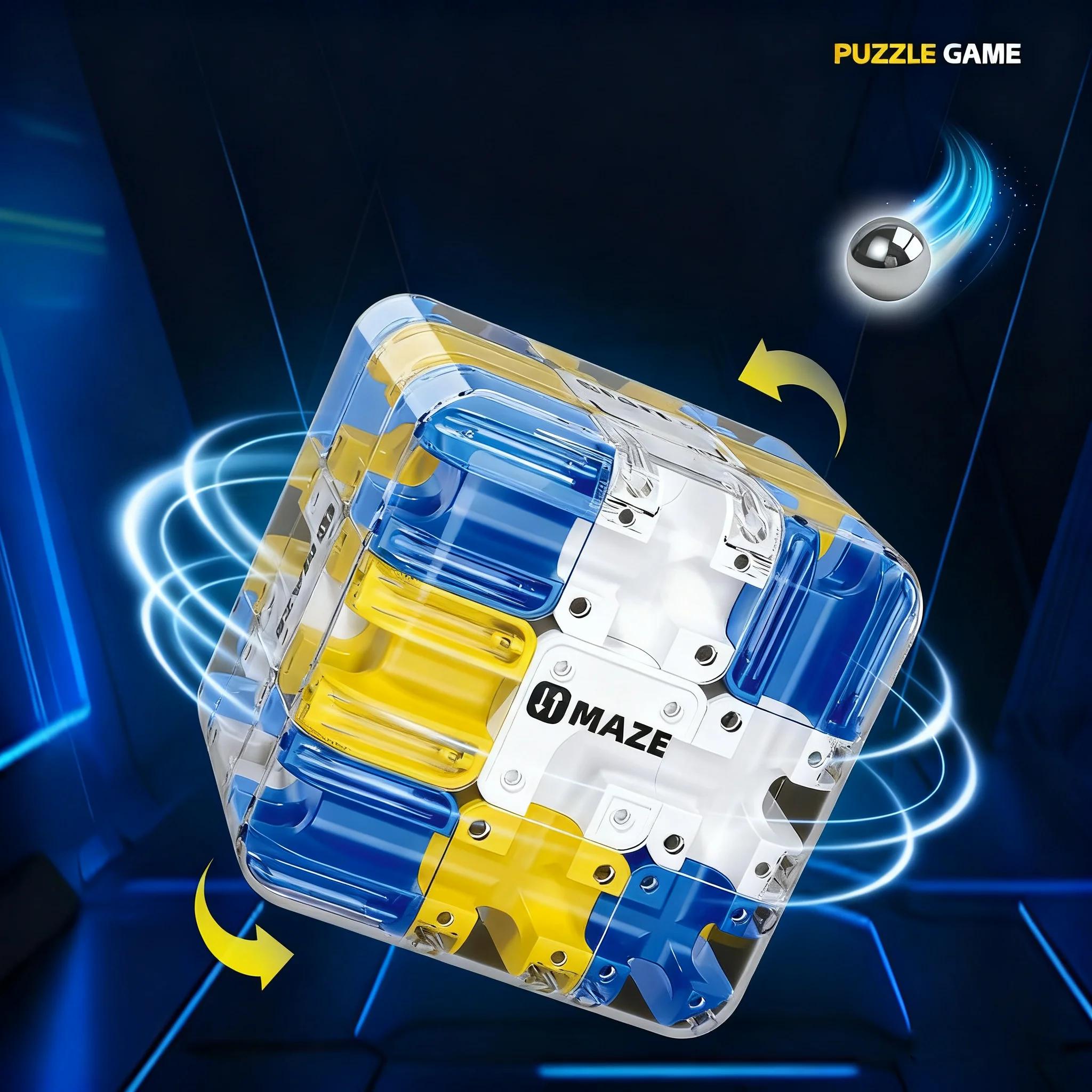 Cube magique roulant à billes 3D, labyrinthe pour enfants, jouet de fidélisation, pensée logique, so