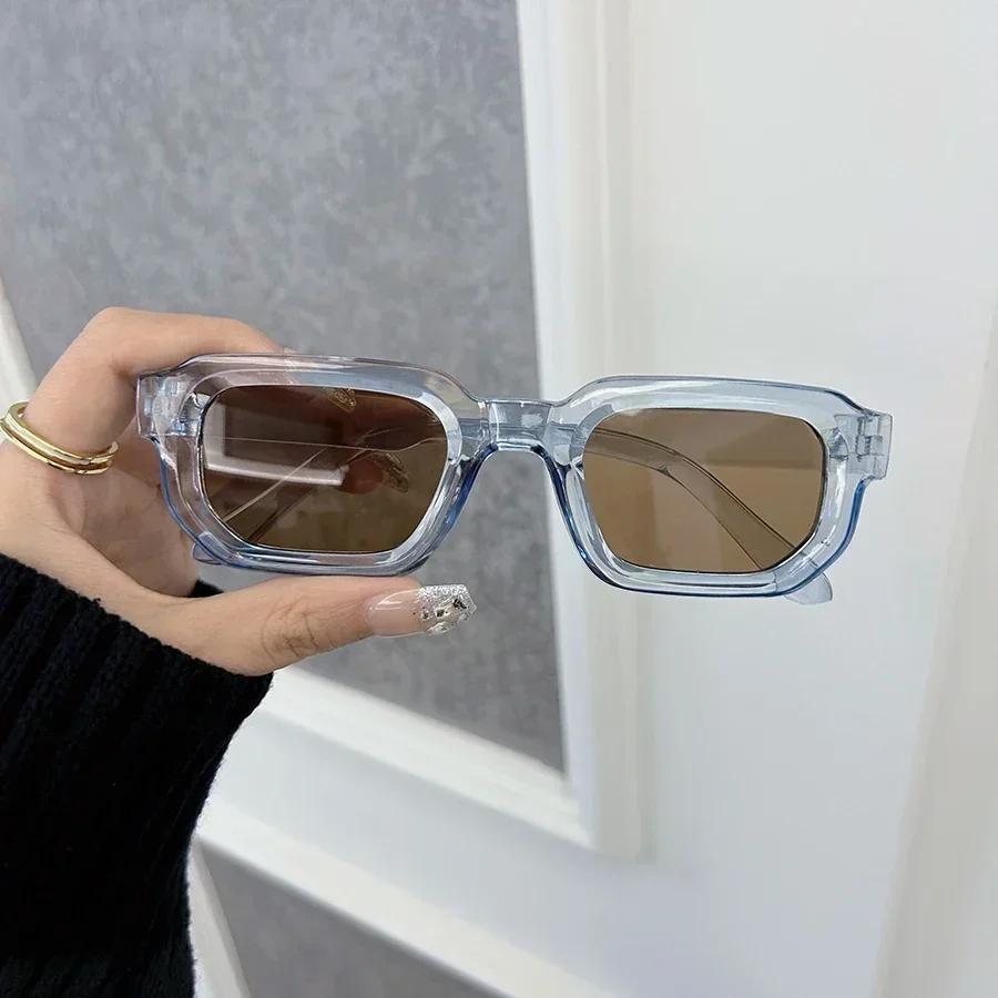 Luxueux Rectangle lunettes de soleil femmes hommes marque de mode concepteur décontracté lunettes de