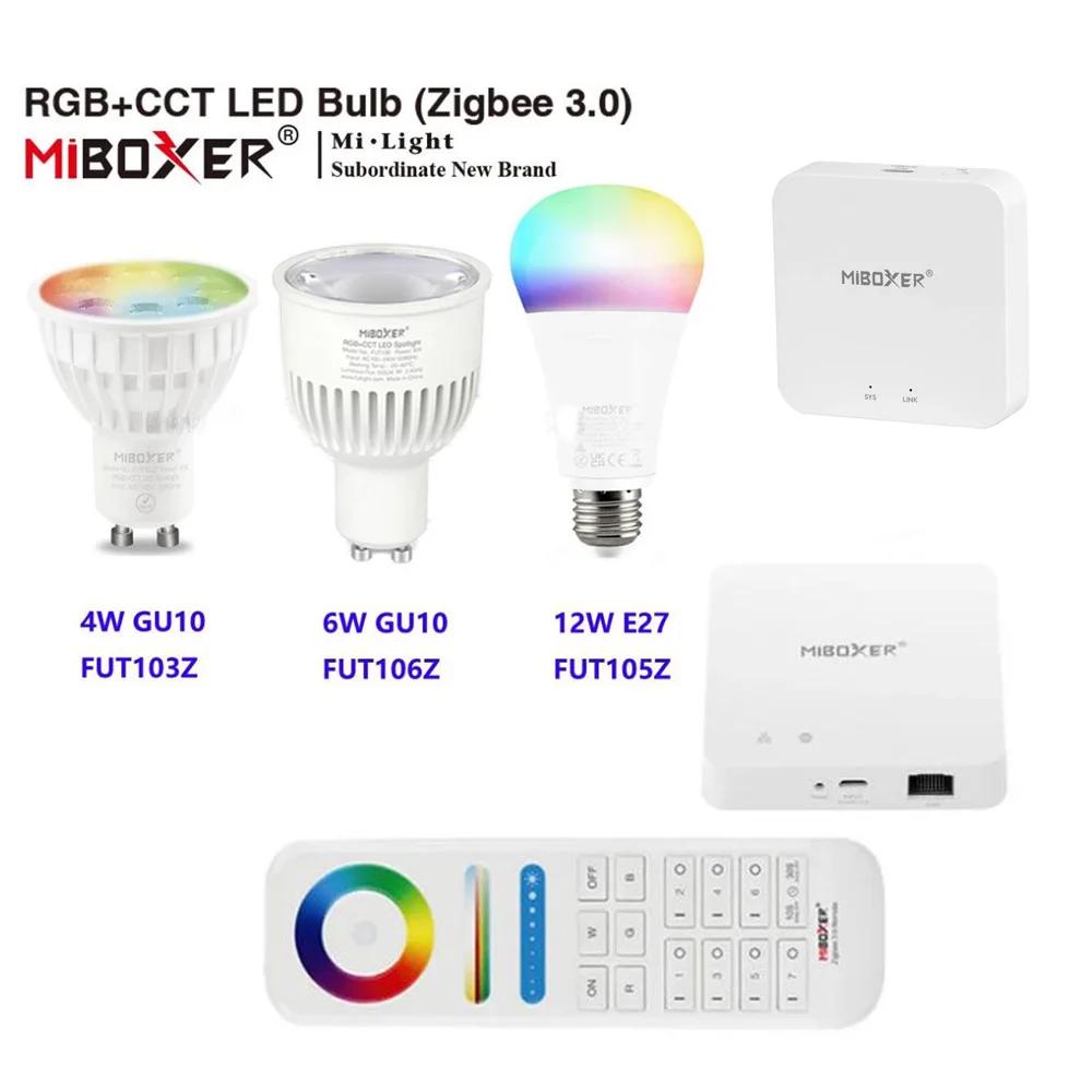 Ata boxer Zigbee RGB + CCT LED Ampoule 4W/6W/12W GU10 inda Smart Dimmable Projecteur Lampe FUT089Z R