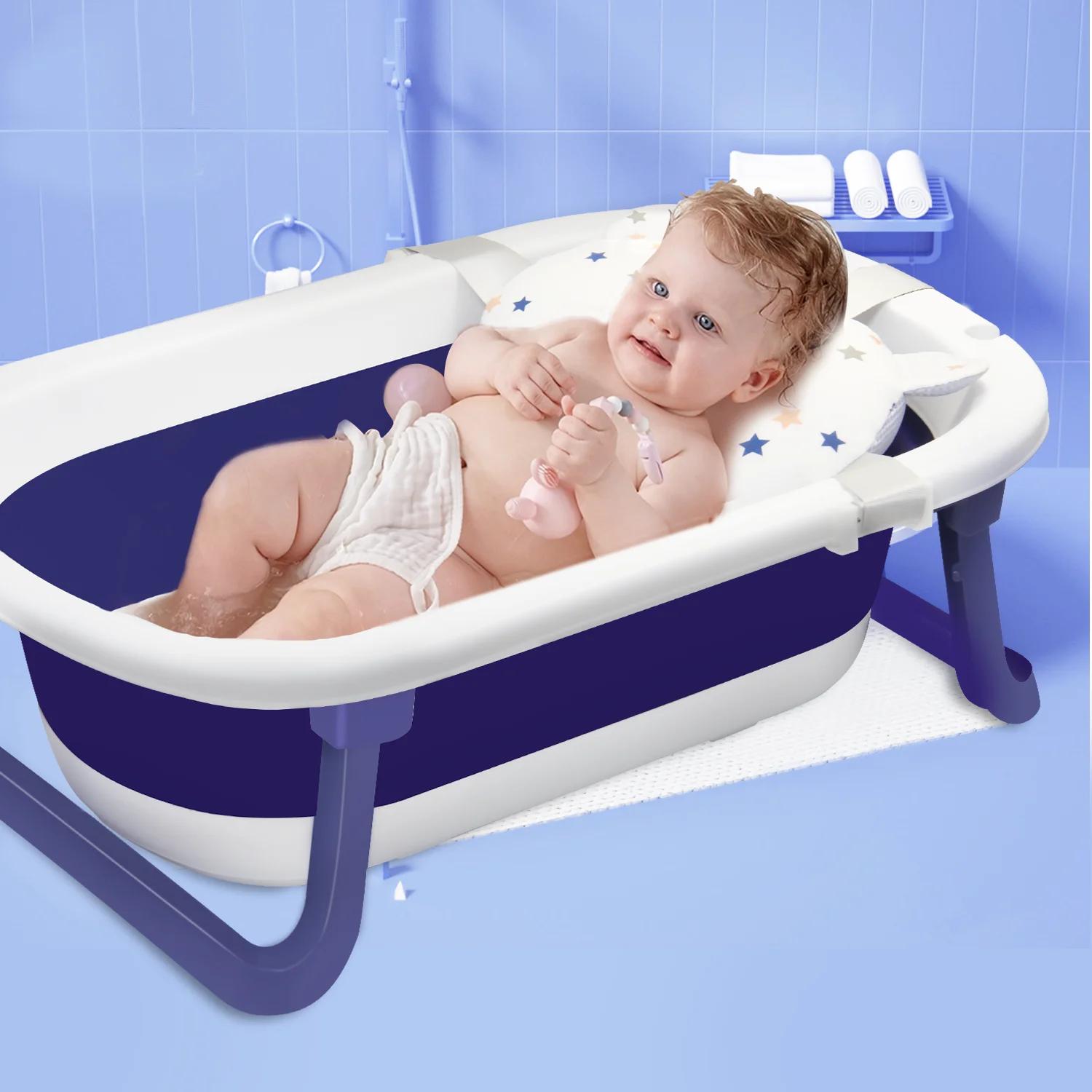 Baignoire pliable pour bébé, baignoire de voyage portable pour nouveau-né, avec coussin de soutien p