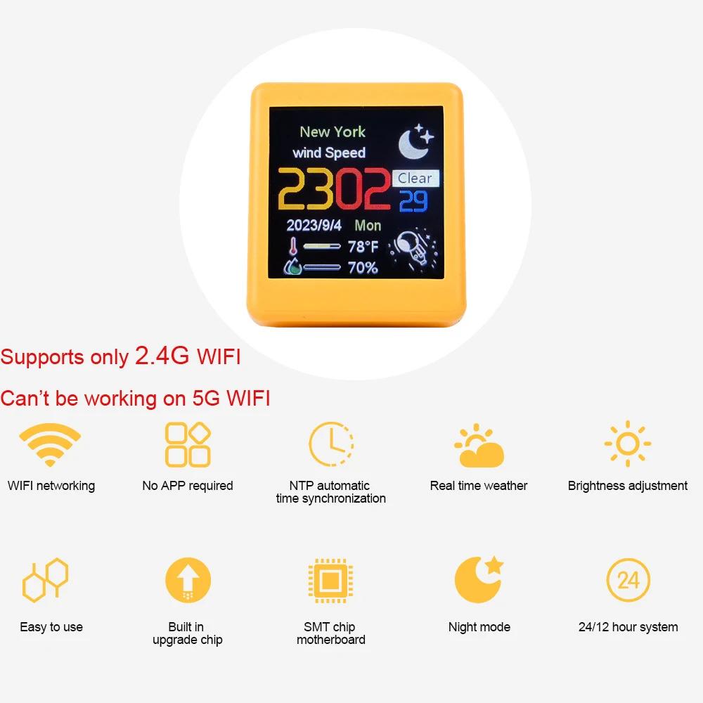 Horloge de station météo WIFI intelligente de taille MINI pour la décoration de la salle de jeux. An