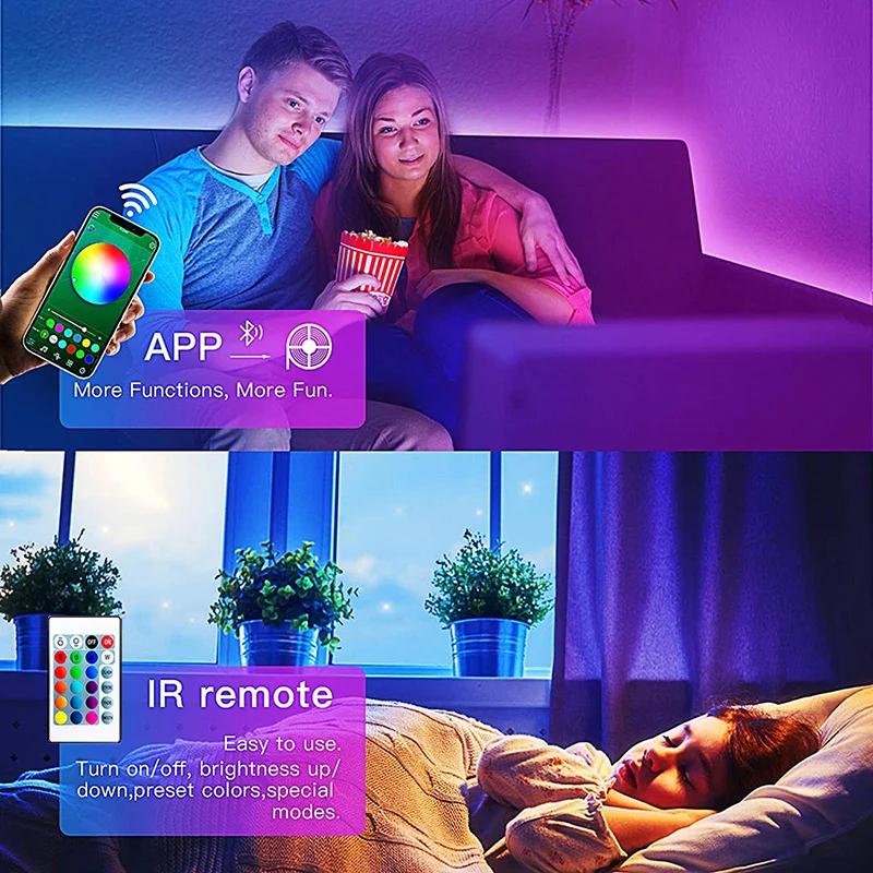 USB 5V LED lumières pour TV avec contrôle APP ruban Flexible RGB5050 30 LED s/m TV LED rétro-éclaira
