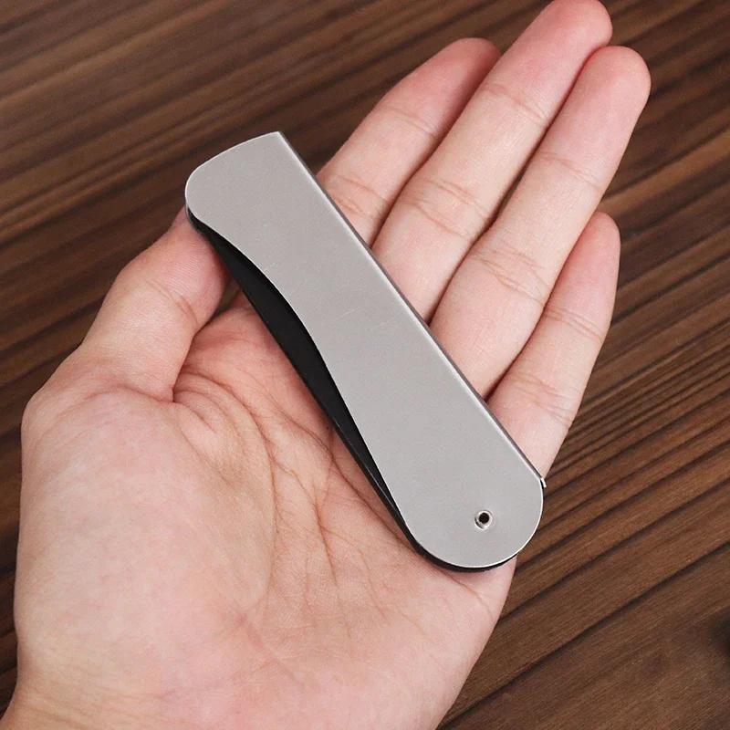 Peigne de poche pliable antistatique en acier pour hommes, tête d'huile, peigne à barbe Portable, ou