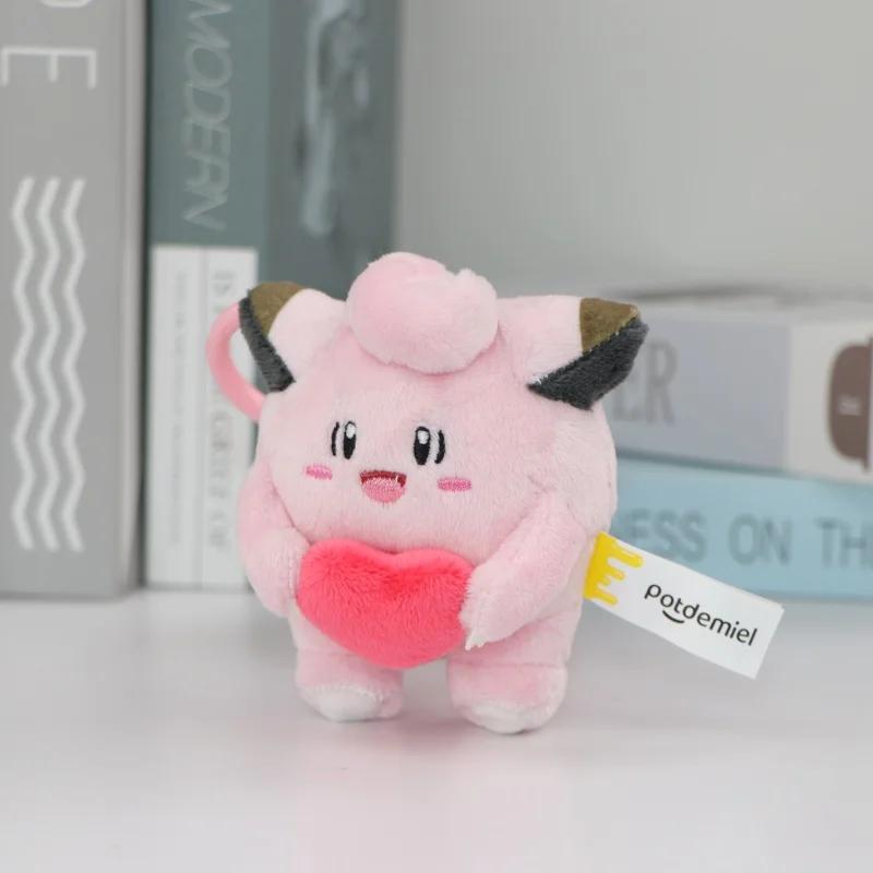 Porte-clés Original Pokemon Espeon Clefairy Jigglypuff Piplup, jouets en peluche ronflex Mimikyu Spr