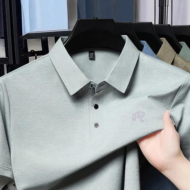 Polo pour homme haut de gamme, col à revers, imprimé, style britannique, été, tendance, décontracté,
