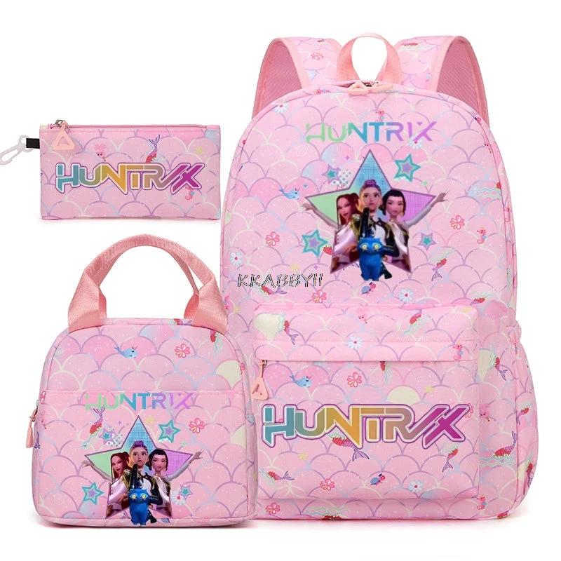 Ensemble de sacs à dos K-pop Demon Hunters, sac à dos de grande capacité, sacs à déjeuner, sacs à cr