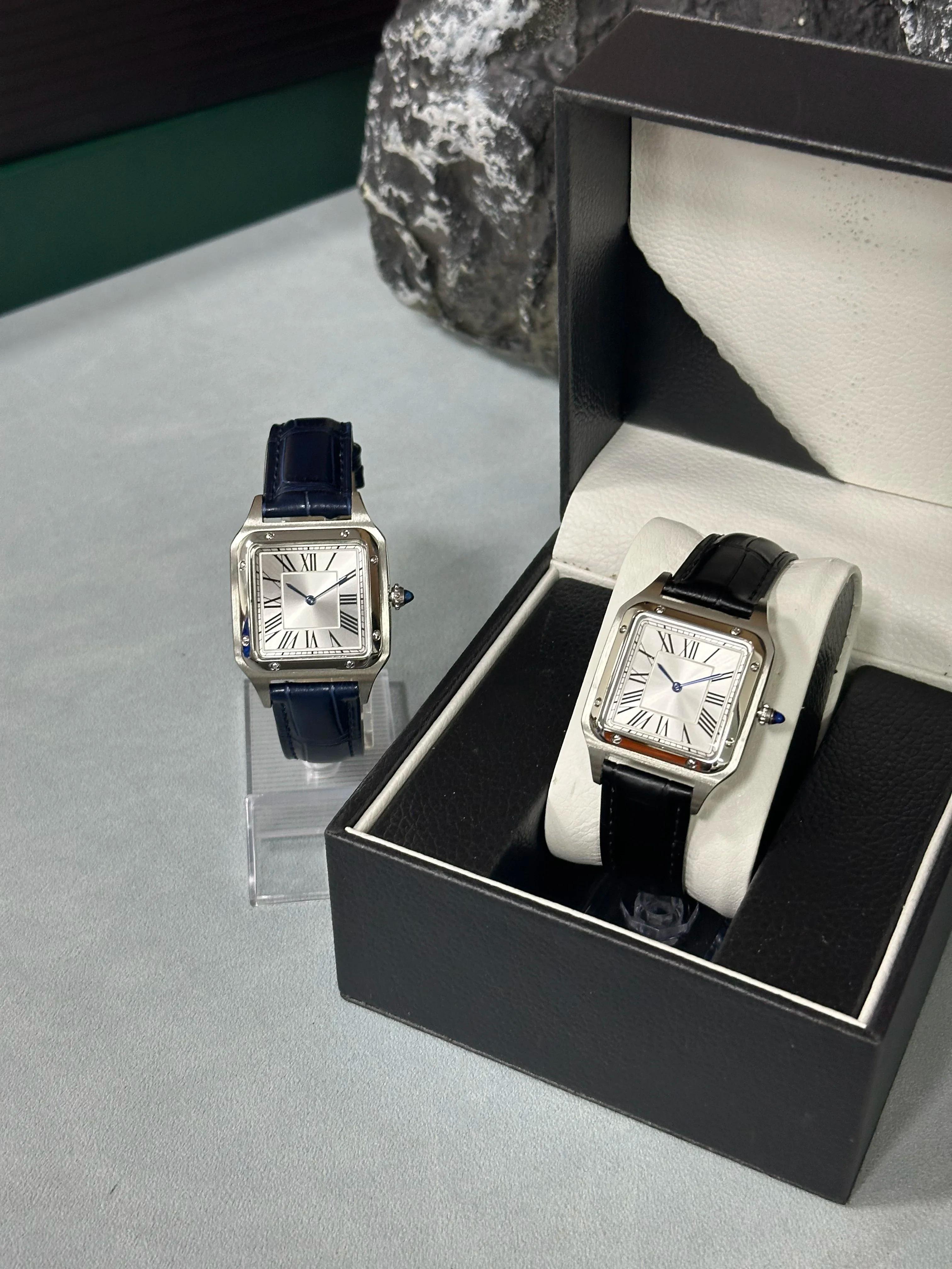 Montre à Quartz de luxe pour hommes, cadran carré à chiffres romains, tendance, décontractée, bracel