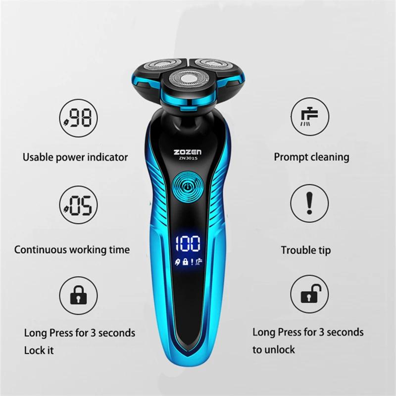ZOZEN rasoir électrique lavable Rechargeable rasoir électrique Machine à raser pour hommes corps che
