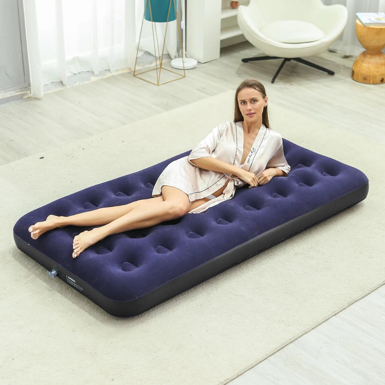 Lit gonflable de matelas d'air de taille unique, coussin de couchage de Camping de matelas gonflable