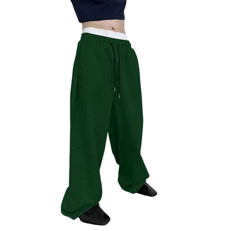 Pantalon de survêtement pour hommes, cordon de serrage, jambe droite, jambes larges, coupe ample ave