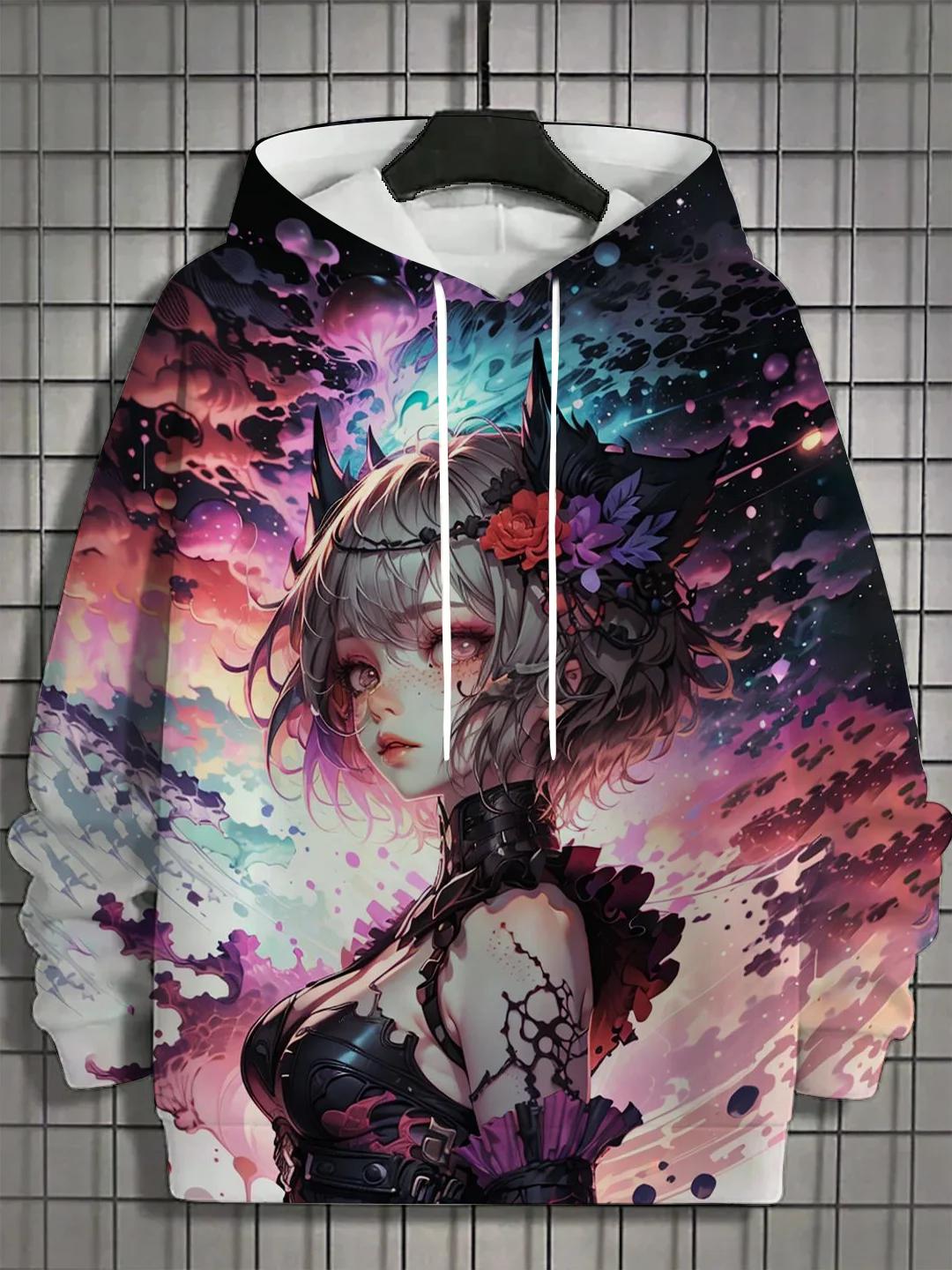 Sweat à capuche de sport pour hommes, unisexe, impression 3D HD, Anime Girl, pulls à la mode Harajuk