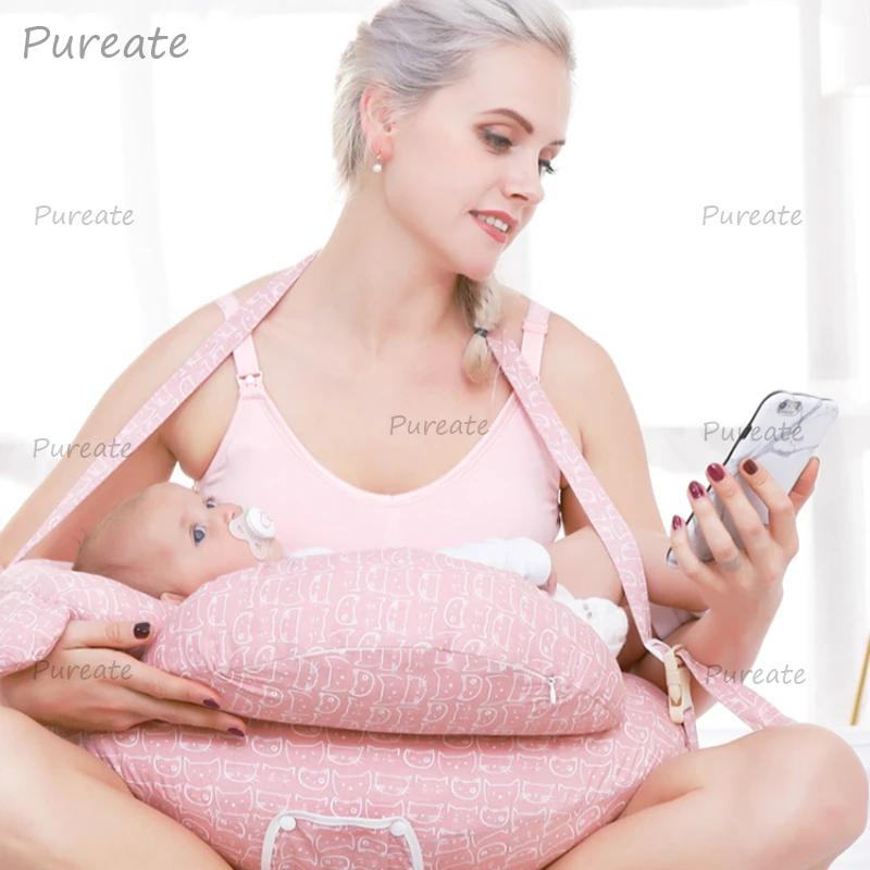 Oreiller d'allaitement multifonction licou avec bandoulière, oreiller pour bébé, dessin animé pour n