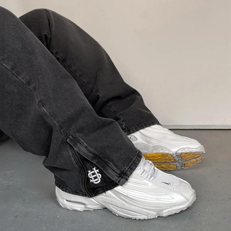Pantalon décontracté pour hommes, européen et américain, hip-hop, pièce d'or, jean Y2K rétro gothiqu