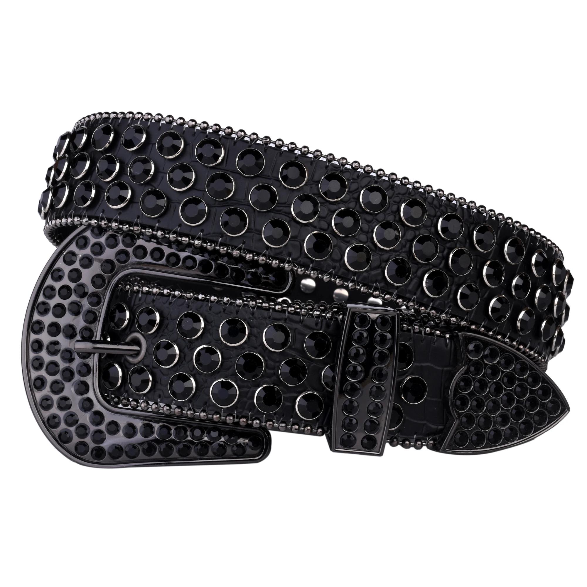 Ceintures cloutées en strass pour femmes, ceinture en cuir Pu brillant, ceinture de fête de mariage,