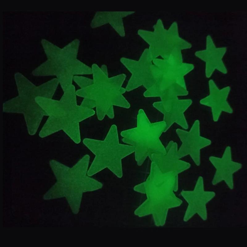 Autocollants étoiles scintillants en PVC, sparadrap d'art mural Fluorescent lumineux dans la nuit so