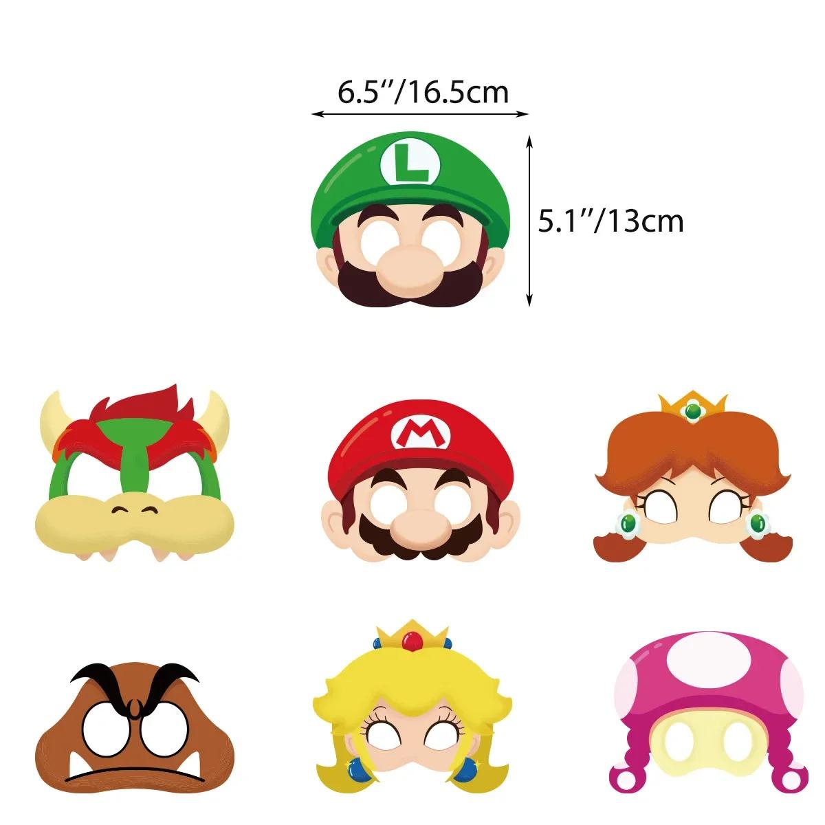 Ensemble de masque Mario pour décoration de fête, accessoires sympas, ornement préféré pour garçons 