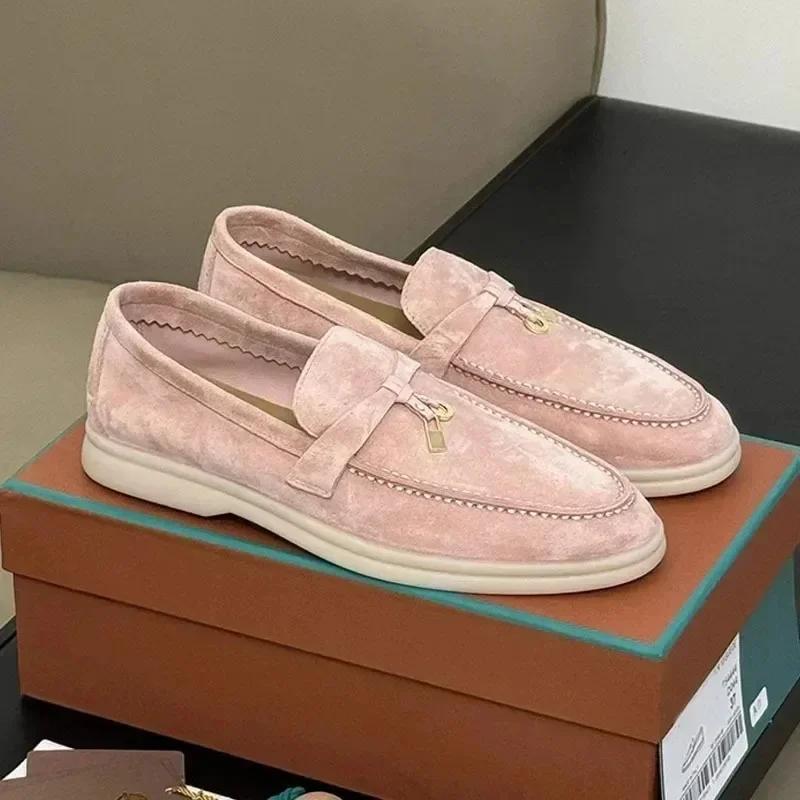 Chaussures décontractées vintage, mocassins à talon plat pour femmes, chaussures plates pour hommes 