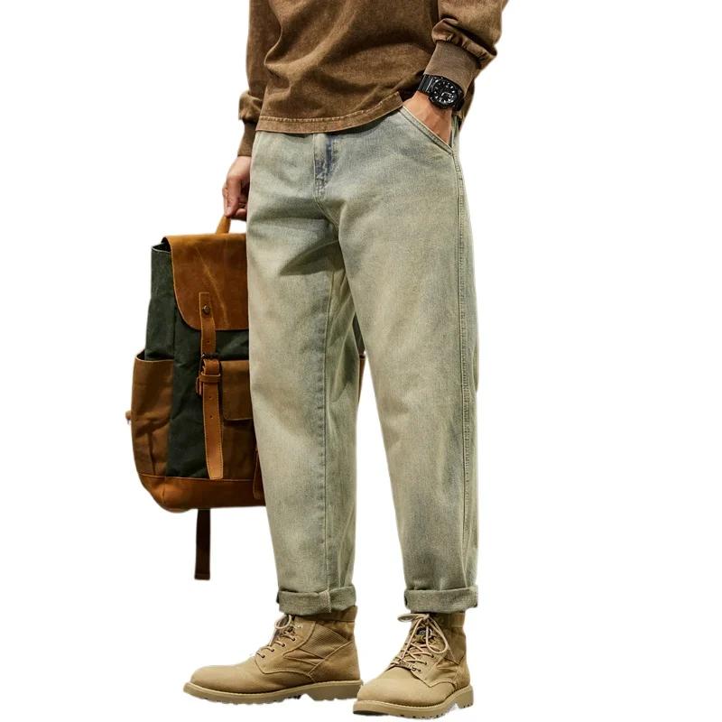 Jean 95% coton pour hommes, sarouel ample de haute qualité, mode Baggy décontracté, pantalon en Deni