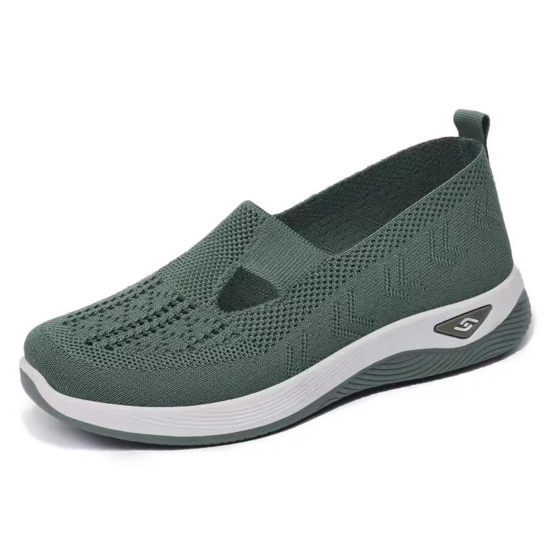 Chaussures d'été en maille respirante pour femmes, baskets légères à plateforme plate, décontractées
