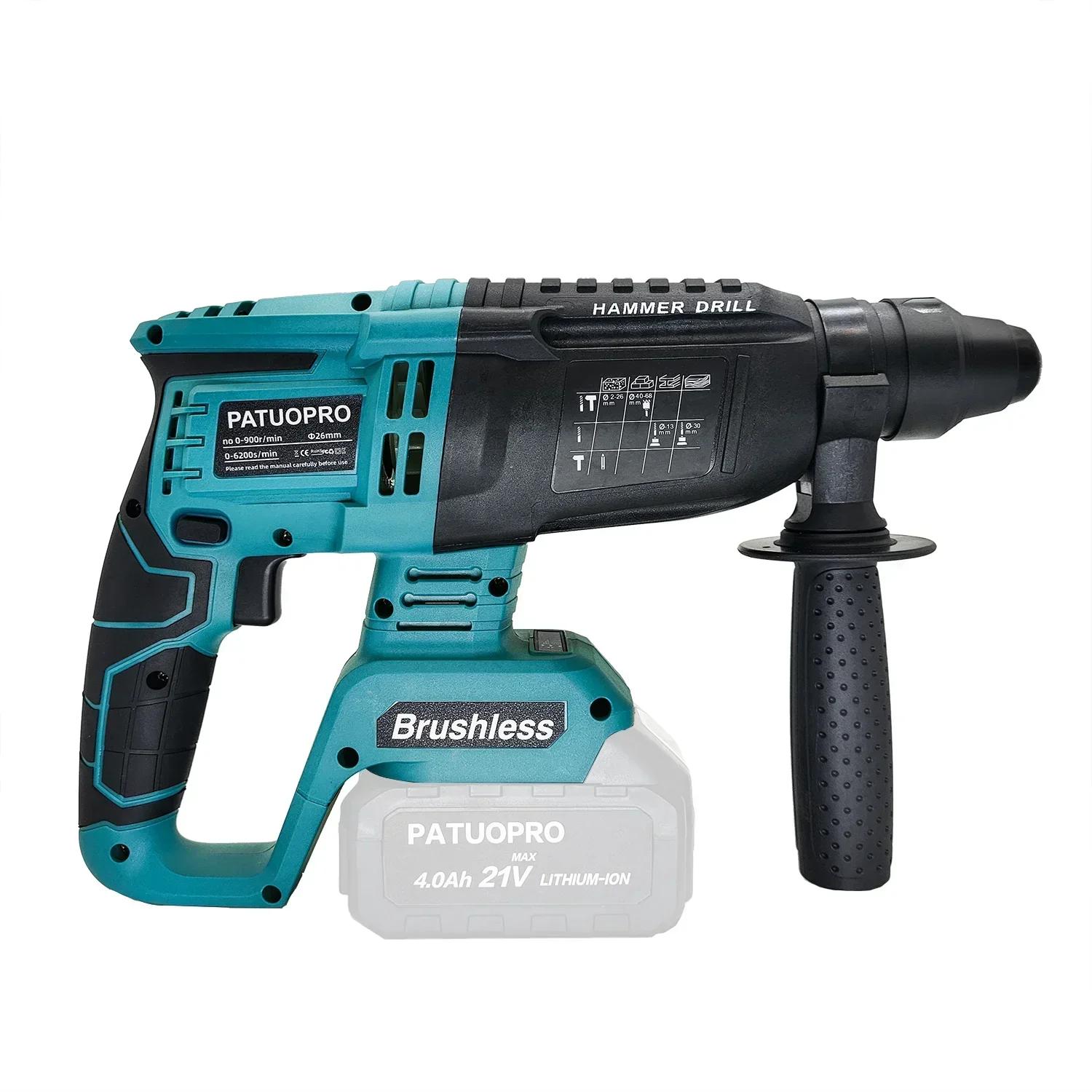 Perceuse à percussion rotative sans fil sans brosse 18V SDS Plus perceuse à percussion électrique 4 