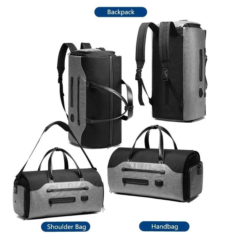OZUKO-Sac à vêtement multifonction pour hommes, sac de voyage imperméable, grande capacité, poche po