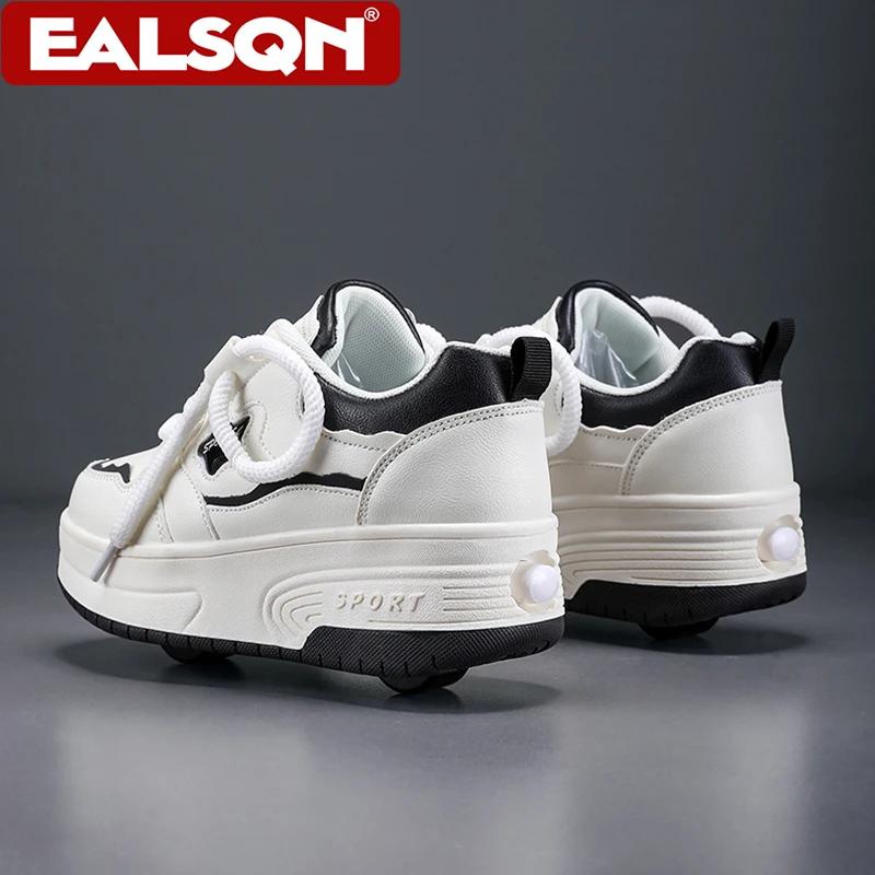 Patins à roulettes ultra-légers et détachables à 2 roues pour enfants, chaussures de marche à lacets
