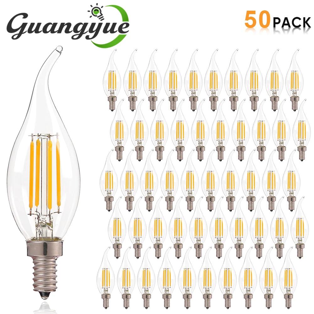 E12 E14 LED lustre ampoule 60W équivalent rétro candélabre ampoules 6000K 2700K blanc chaud 480LM la