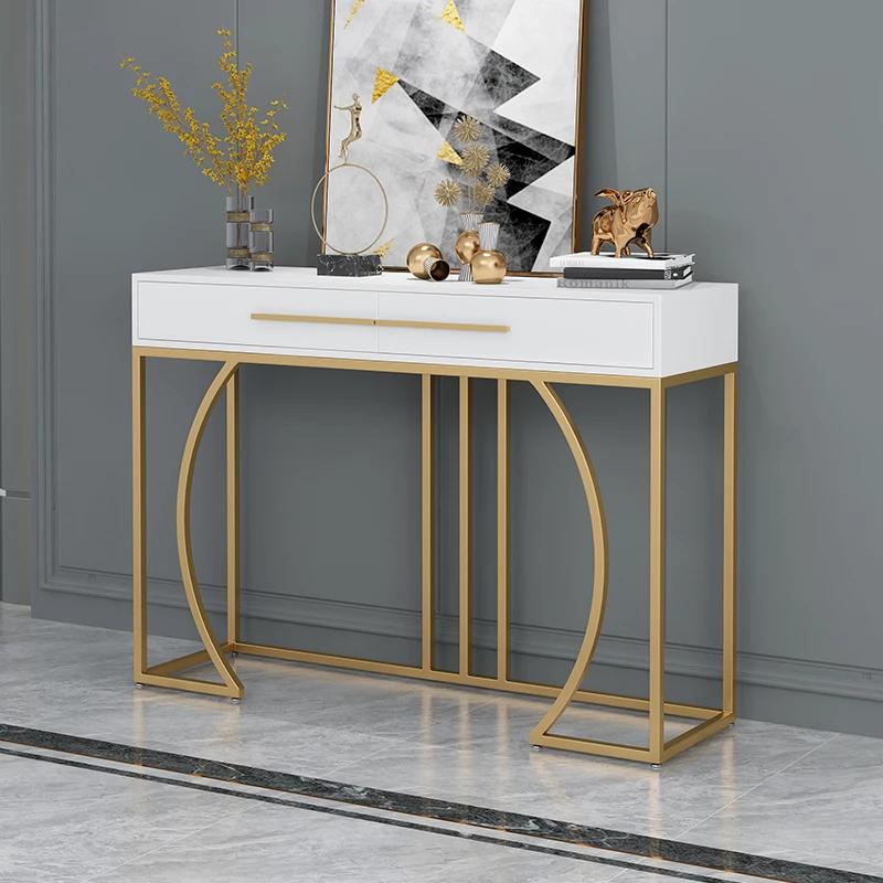 Table console italienne MELEntry en bois, meuble ultra-étroit, table d'entrée moderne et minimaliste