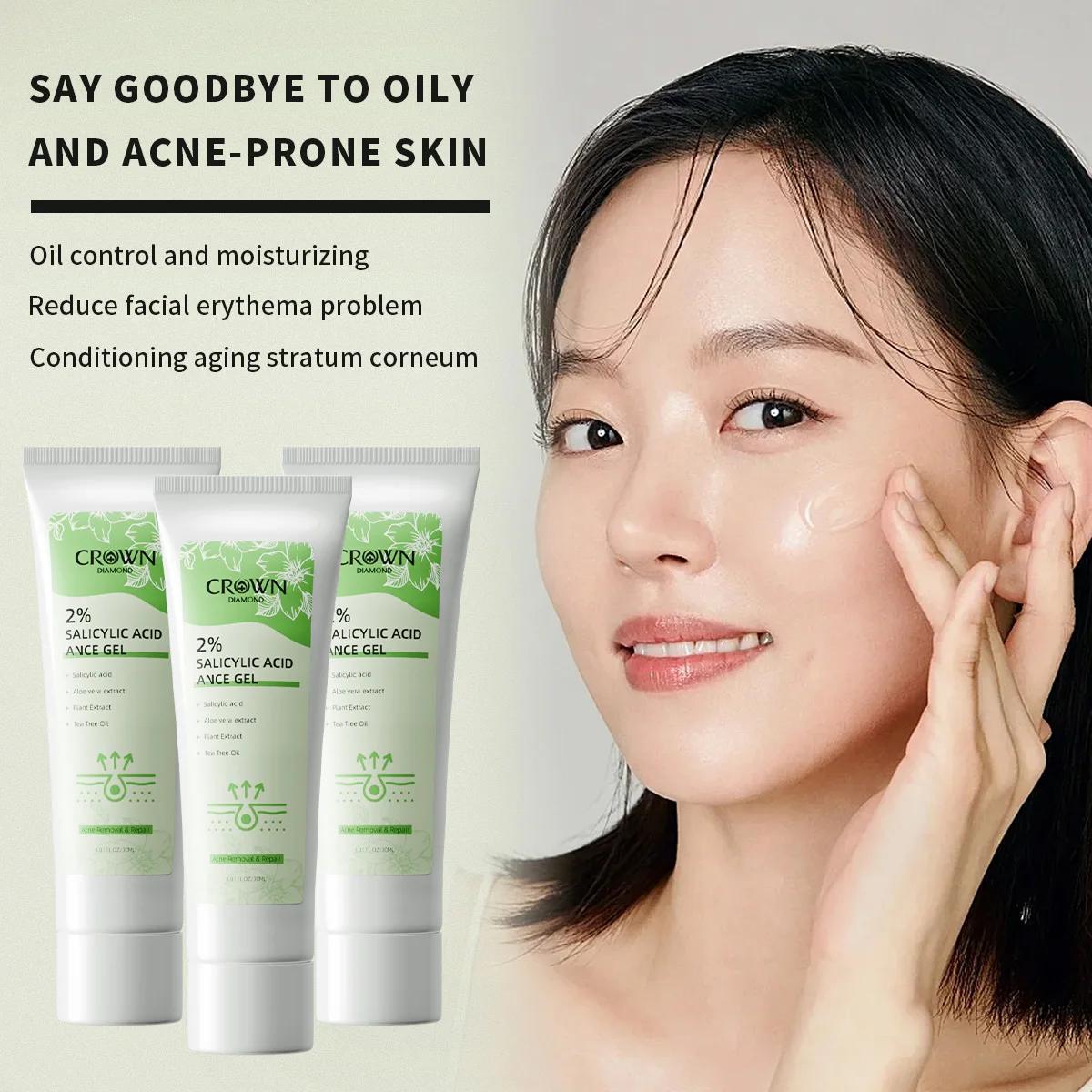 Crème anti-acné à l'acide salicylique 2%, réparation Anti-acné, rougeurs, taches de boutons, nettoya