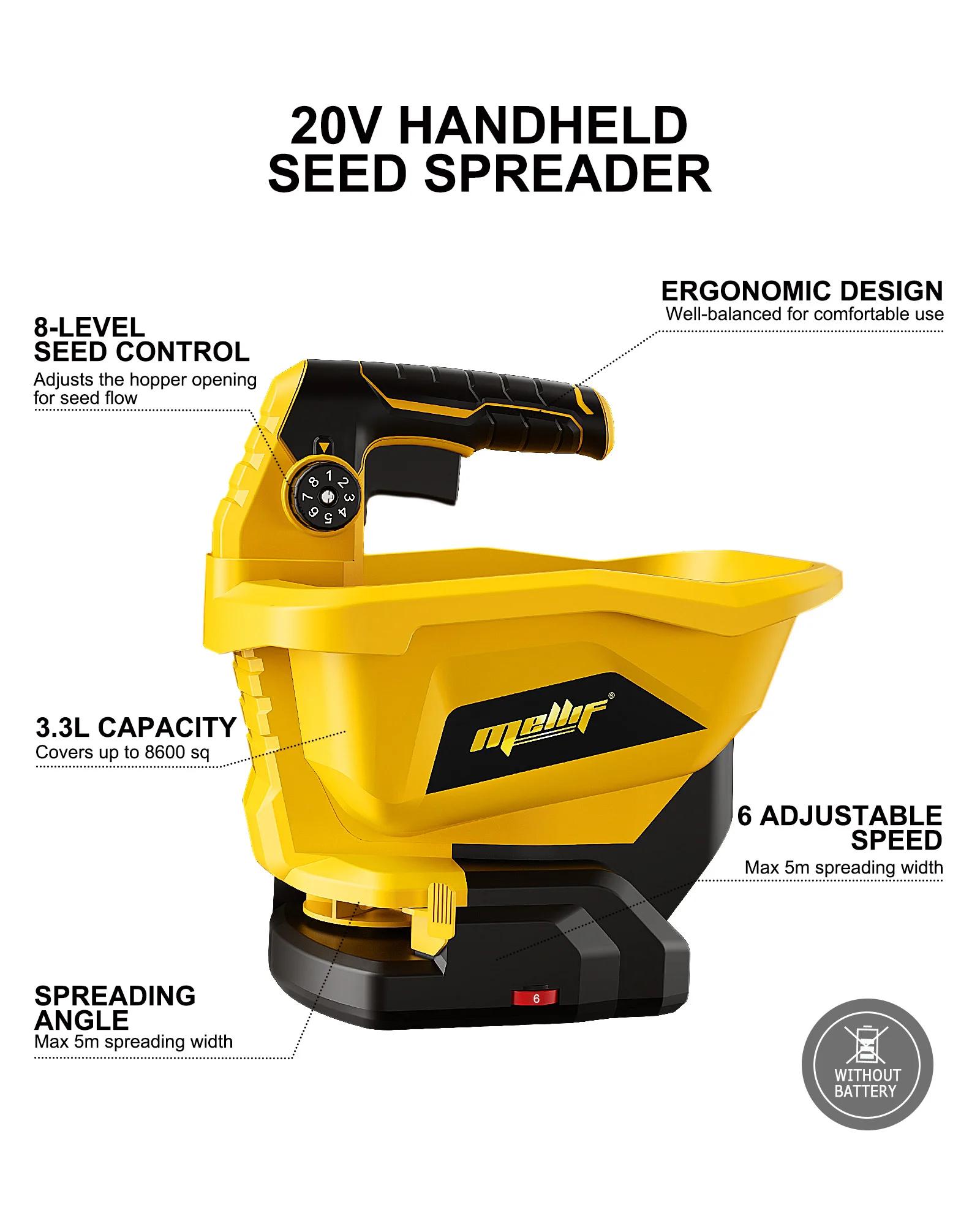 Épandeur portatif sans fil Compatible avec la batterie Dewalt 18V 20V, épandeur électrique d'engrais
