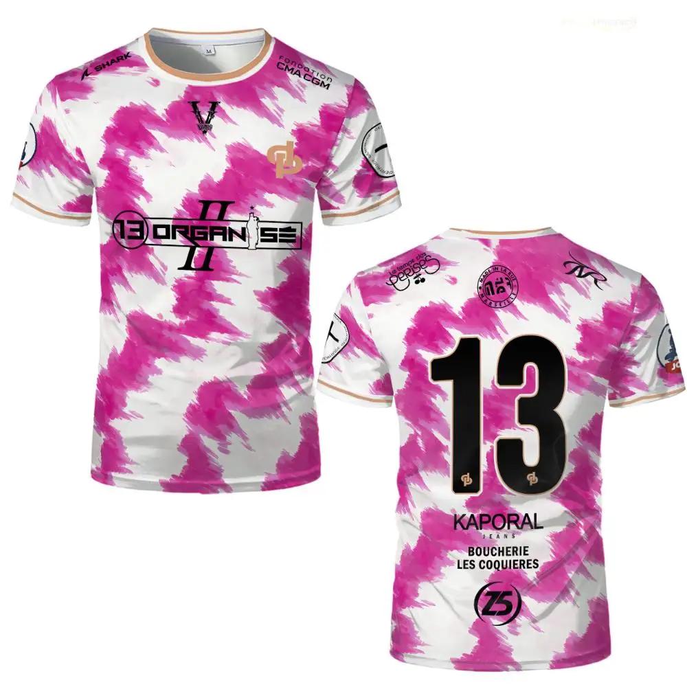 Nouveau JUL Marseille Rap maillot imprimé 13 organiser Hip Hop Football T-Shirt uniforme d'entraînem
