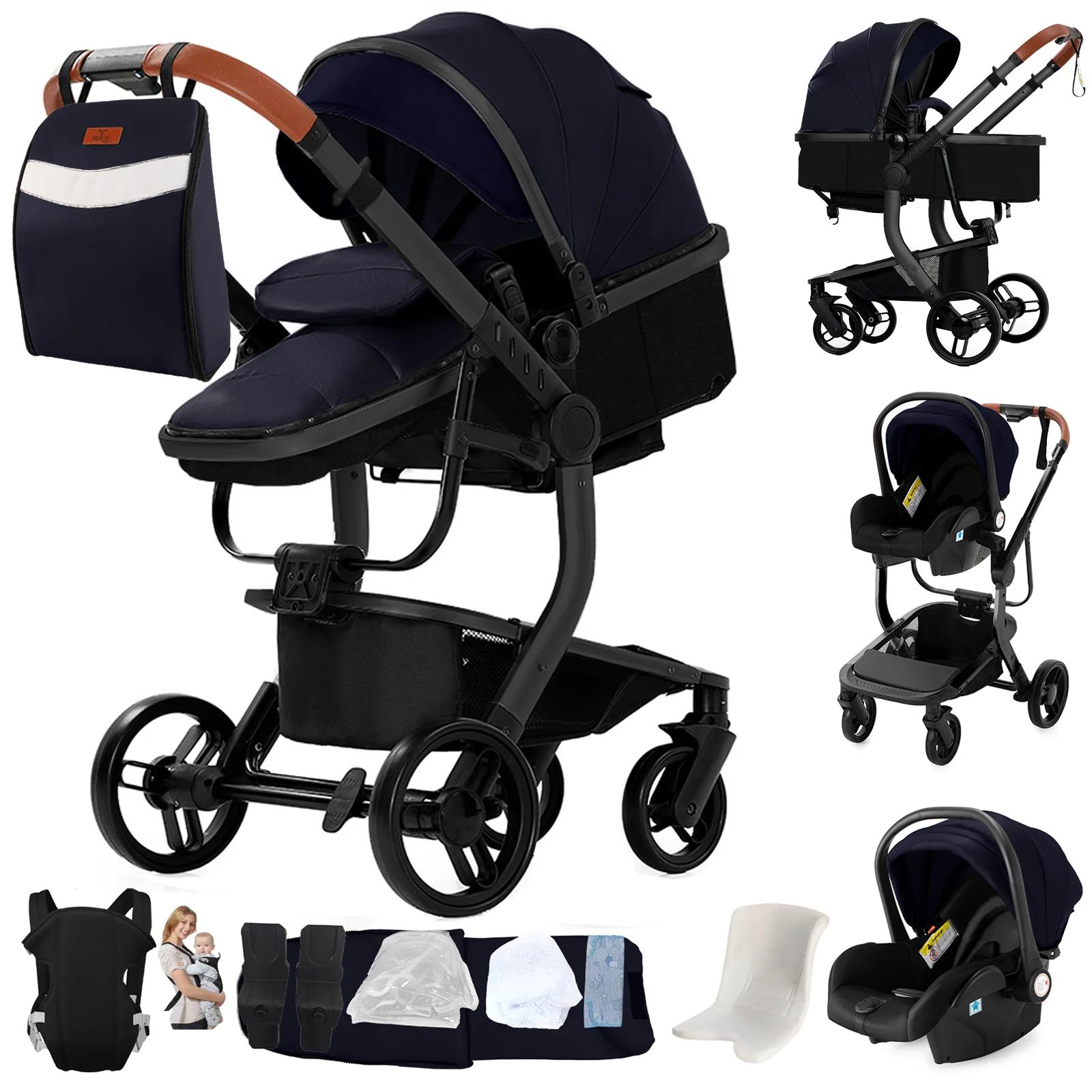 Système de voyage landau et landau convertibles Ultimate 3 en 1 poussette légère avec roues en PU po