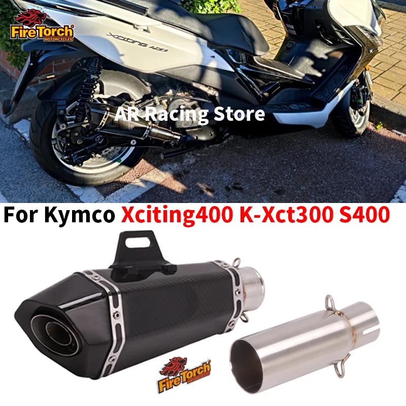 Slip pour Kymco Xciting400 K-Xct300 S400 Xciting 400 Moto Escape Moto Accessible Silencieux Tuyau Mi