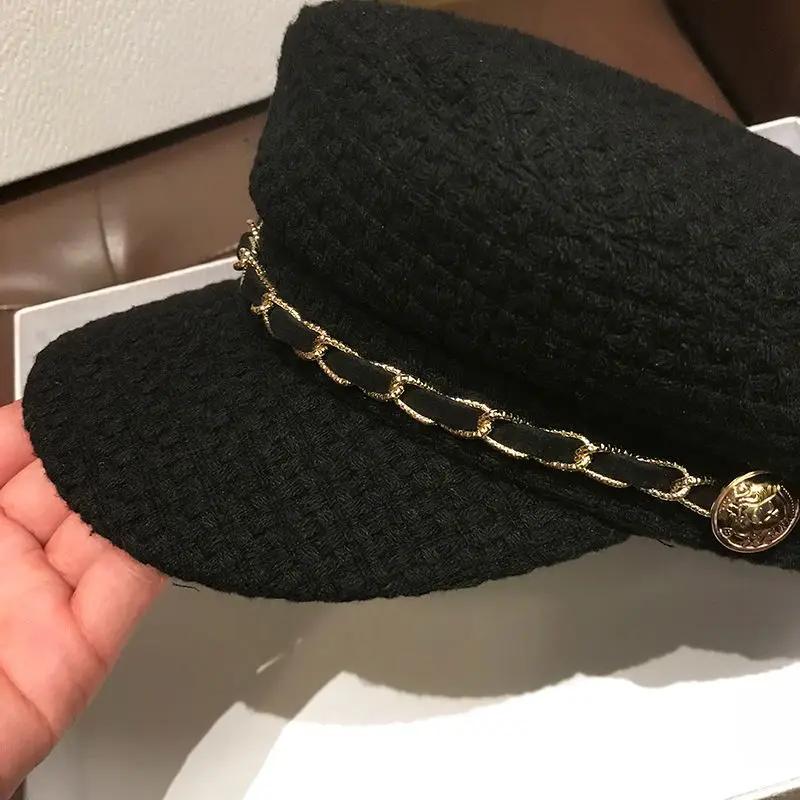 Béret de Style britannique pour femmes, casquette à bec de canard, casquette plate octogonale tendan