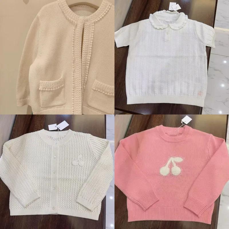 En stock – Nouveauté 2026 – Pulls en coton tricotés roses pour filles – Collection Printemps-Été – V