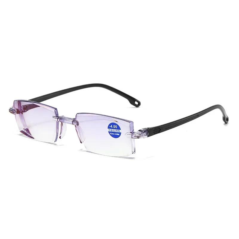 Lunettes de lecture 0 -1.0 à-4.0 myopie Glasse sans monture Anti lumière bleue hommes myopie lunette