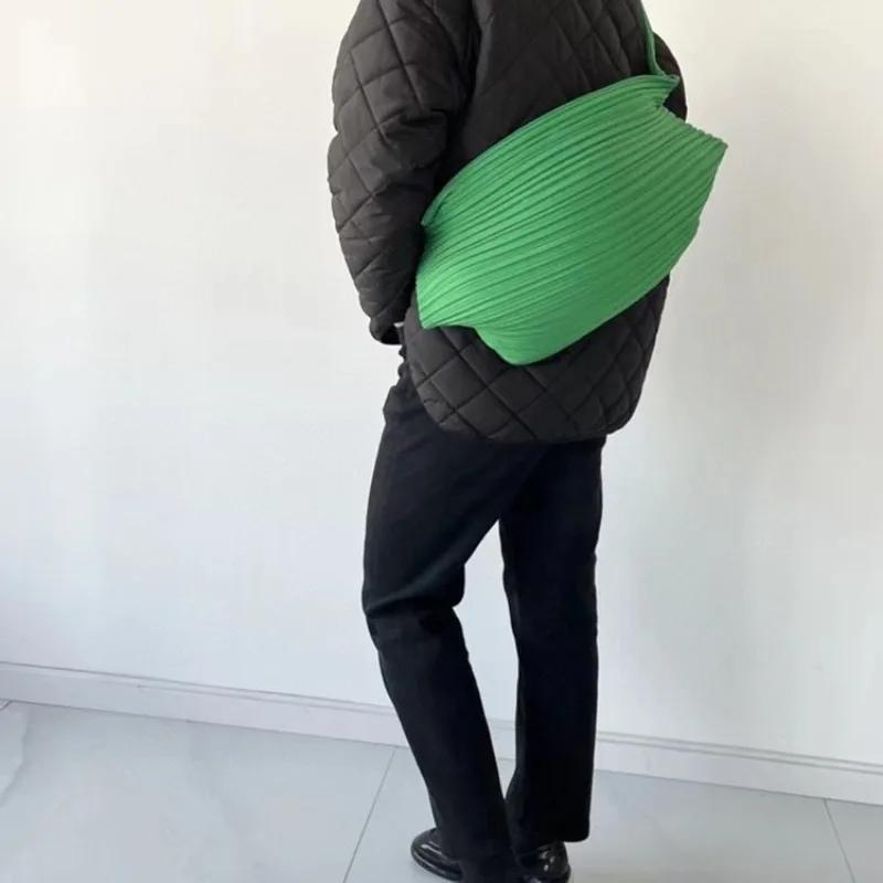 Miyake japonais décontracté sport vent plissé Gyoza sac à bandoulière hommes et femmes avec Simple g