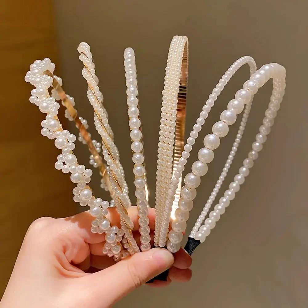 5 accessoires pour cheveux de princesse pour filles, bandeaux imitation perles pour enfants, épingle