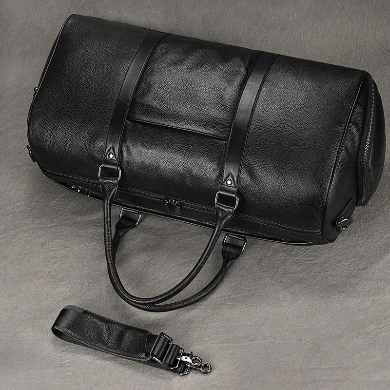 Sac de voyage en cuir de nouveau design à la mode, sac de sport en peau de vache souple, sac de voya