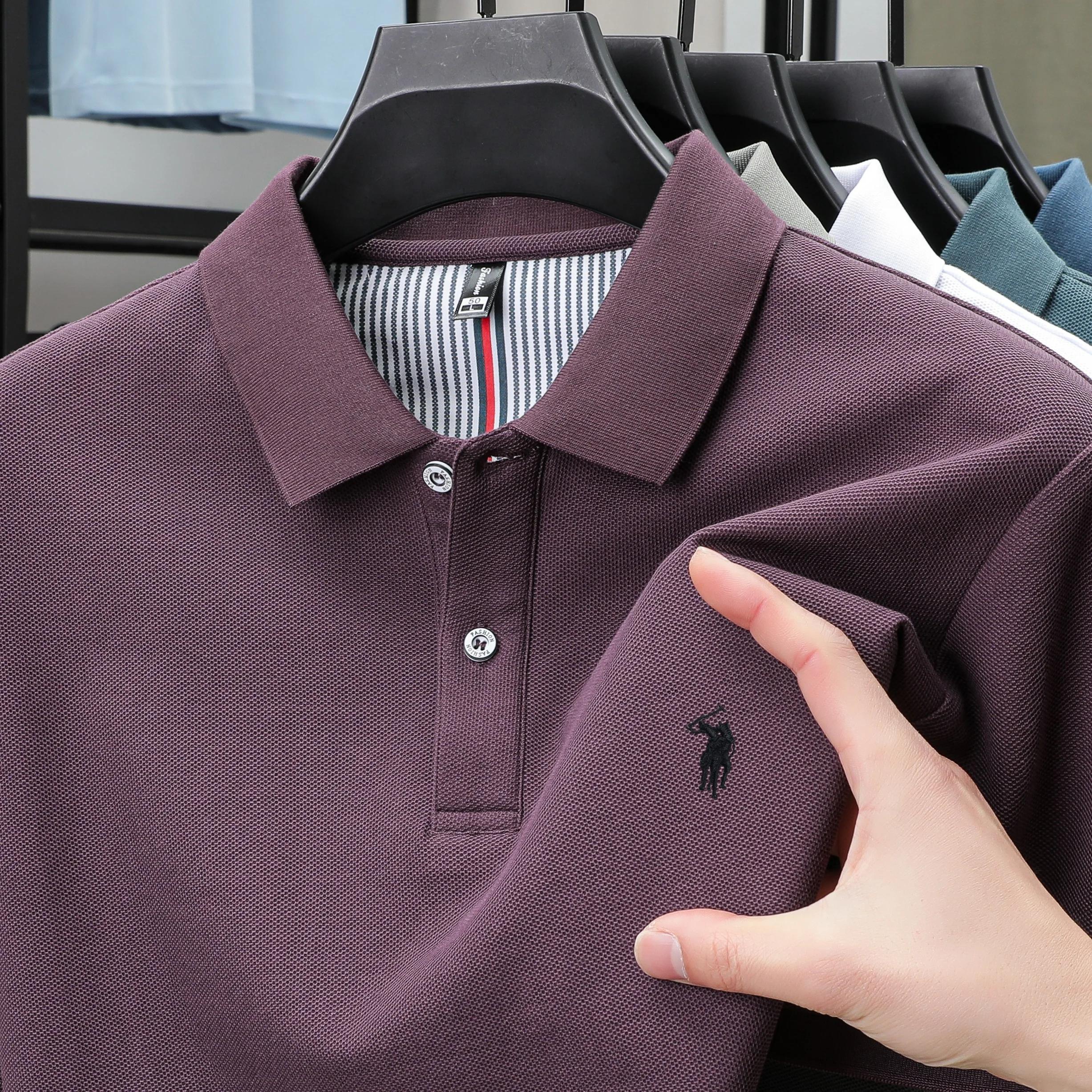 Polo homme 100% coton pur, nouveau, confort de luxe, respirant, manches courtes, haute qualité, styl