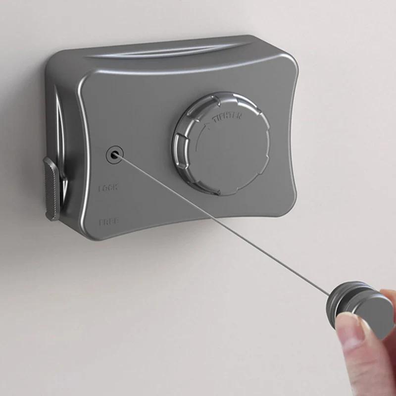 Corde à linge en acier inoxydable 304, corde à linge rétractable de 5.1 mètres, corde de séchage Inv