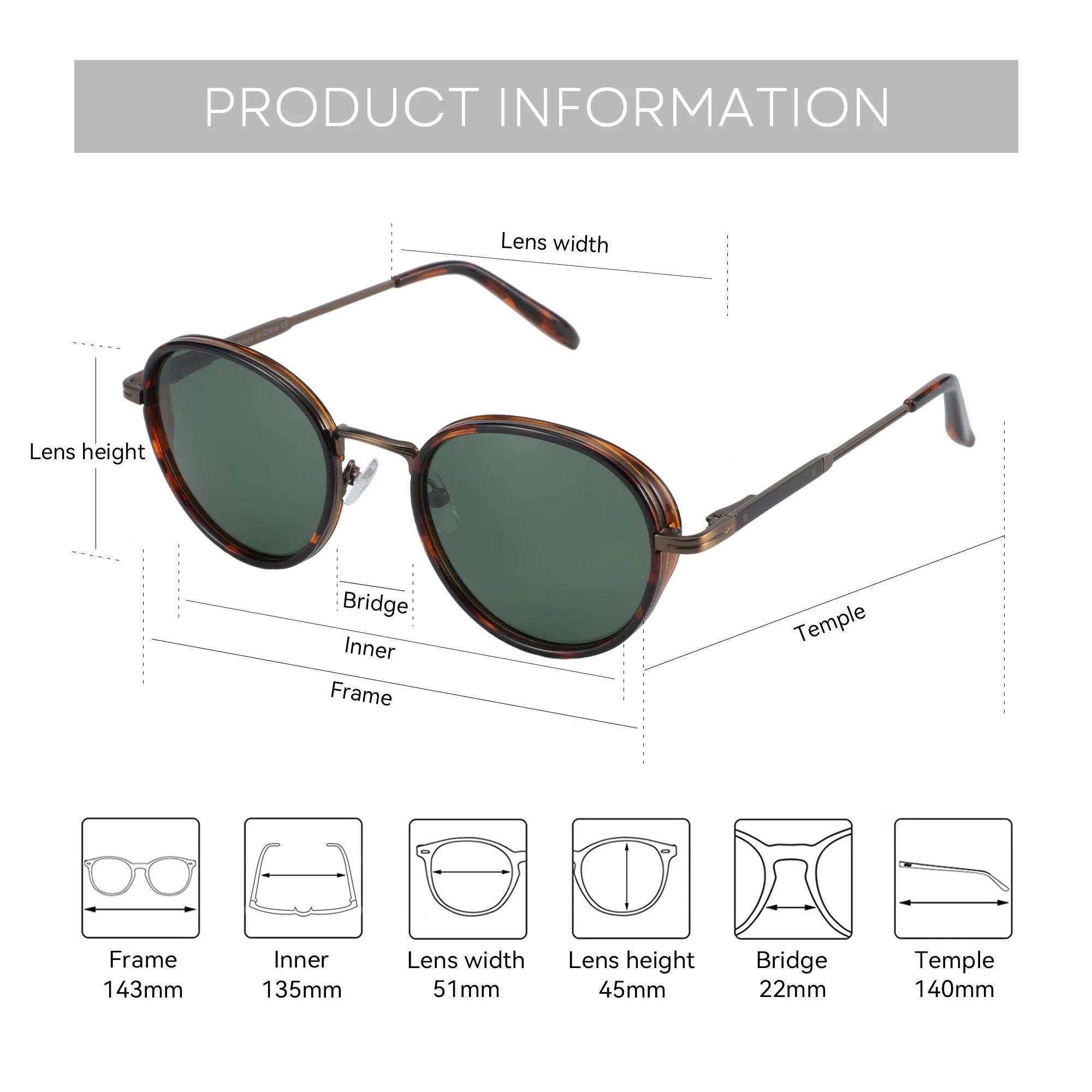ZENOTTIC Steampunk lunettes de soleil rondes miroir polarisé (01 couleur) lunettes de soleil pour fe
