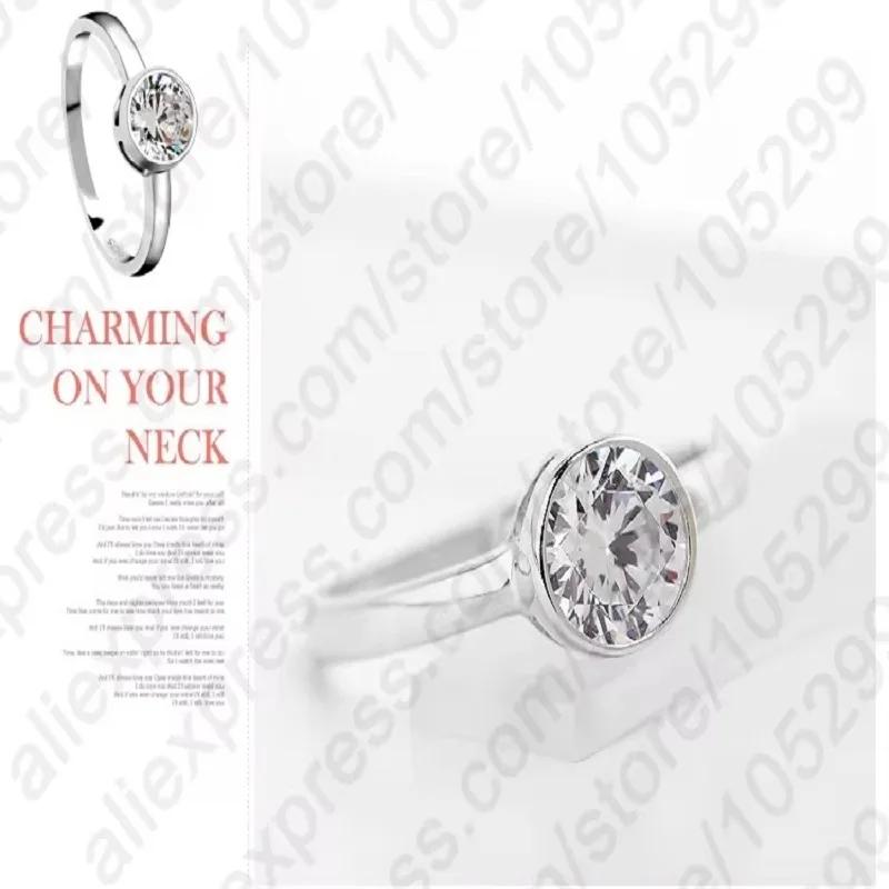 Bagues rondes en argent Sterling 925 pour femme, bijoux de mariée simples, tendance