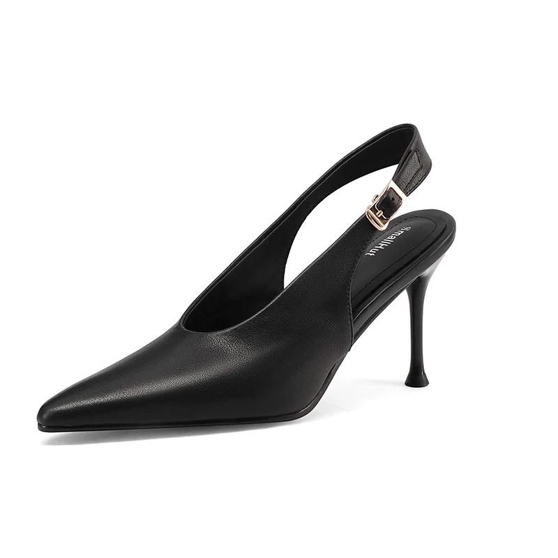 SmallHut Nouvelle Tendance 2026 Printemps Été Escarpins Femme en Cuir de Vachette Véritable Sexy Abr