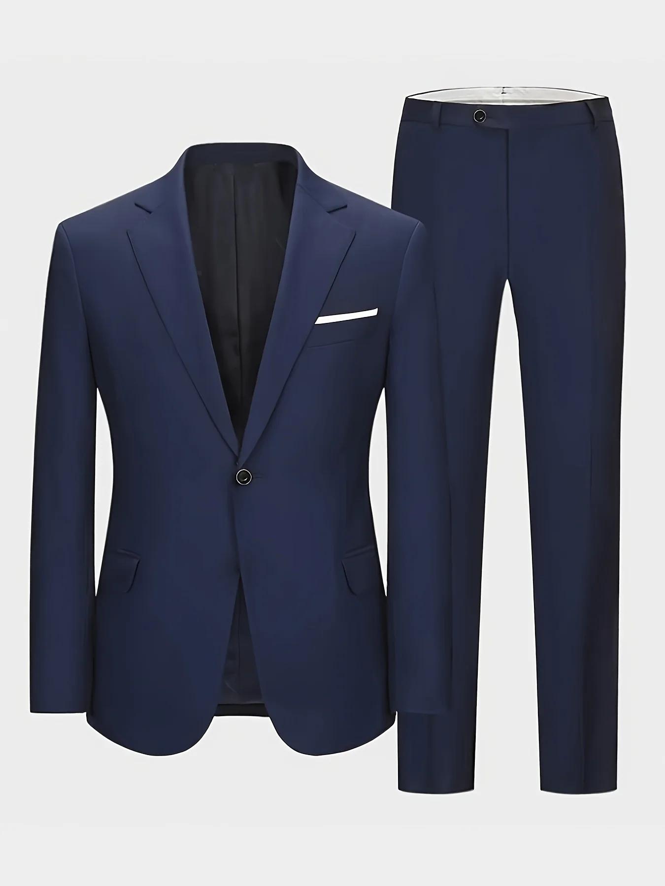 Ensemble de costume 2 pièces bordeaux pour homme (blazer + pantalon uniquement, gilet non inclus), v