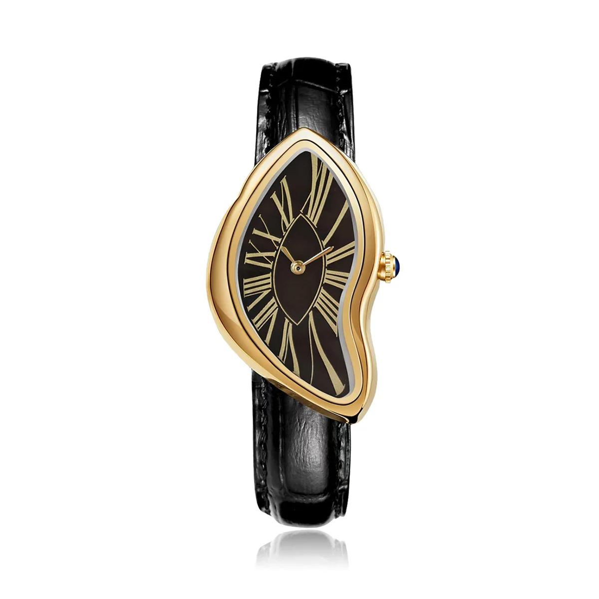 Nouveau Alien Crash Melt Twist Y2K montres pour hommes et femmes mode bracelet en cuir étanche montr