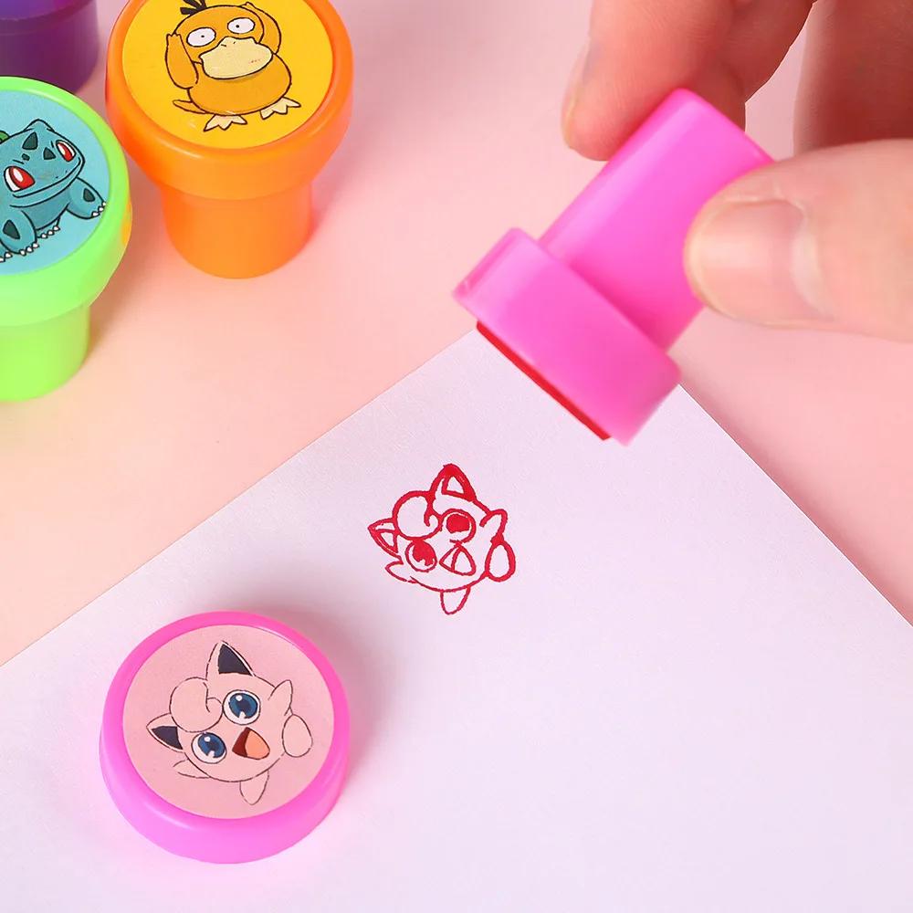 12 pièces Pokemon Anime couleur Mini sceau Pikachu Gengar ronflement dessin animé mignon en plastiqu