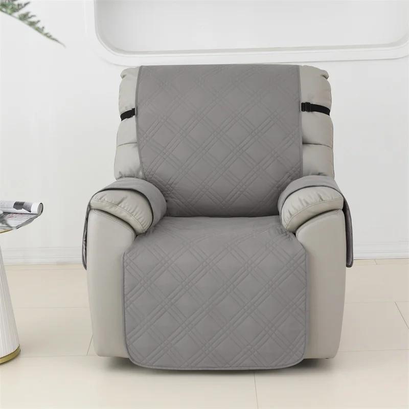 Housse de fauteuil inclinable imperméable, 1 place, couleur unie, matelassée, pour animaux de compag