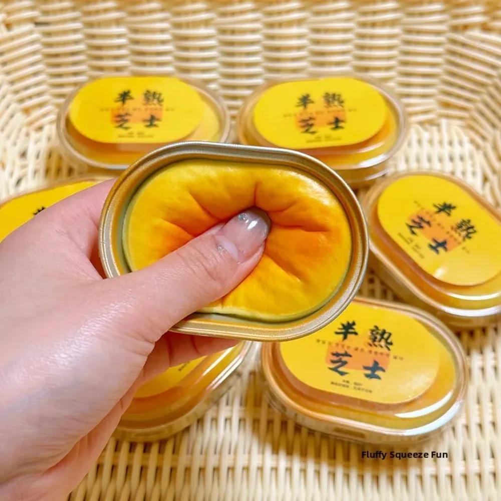 Jouet anti-stress en forme de pain au fromage simulé, à remontée lente, sensoriel, pour l'anxiété, T